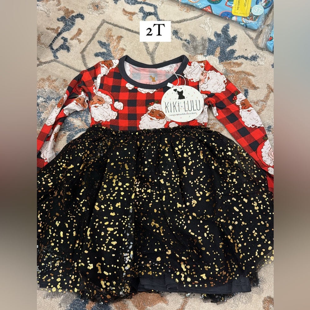 Kiki and Lulu 2T bamboo Santa dress